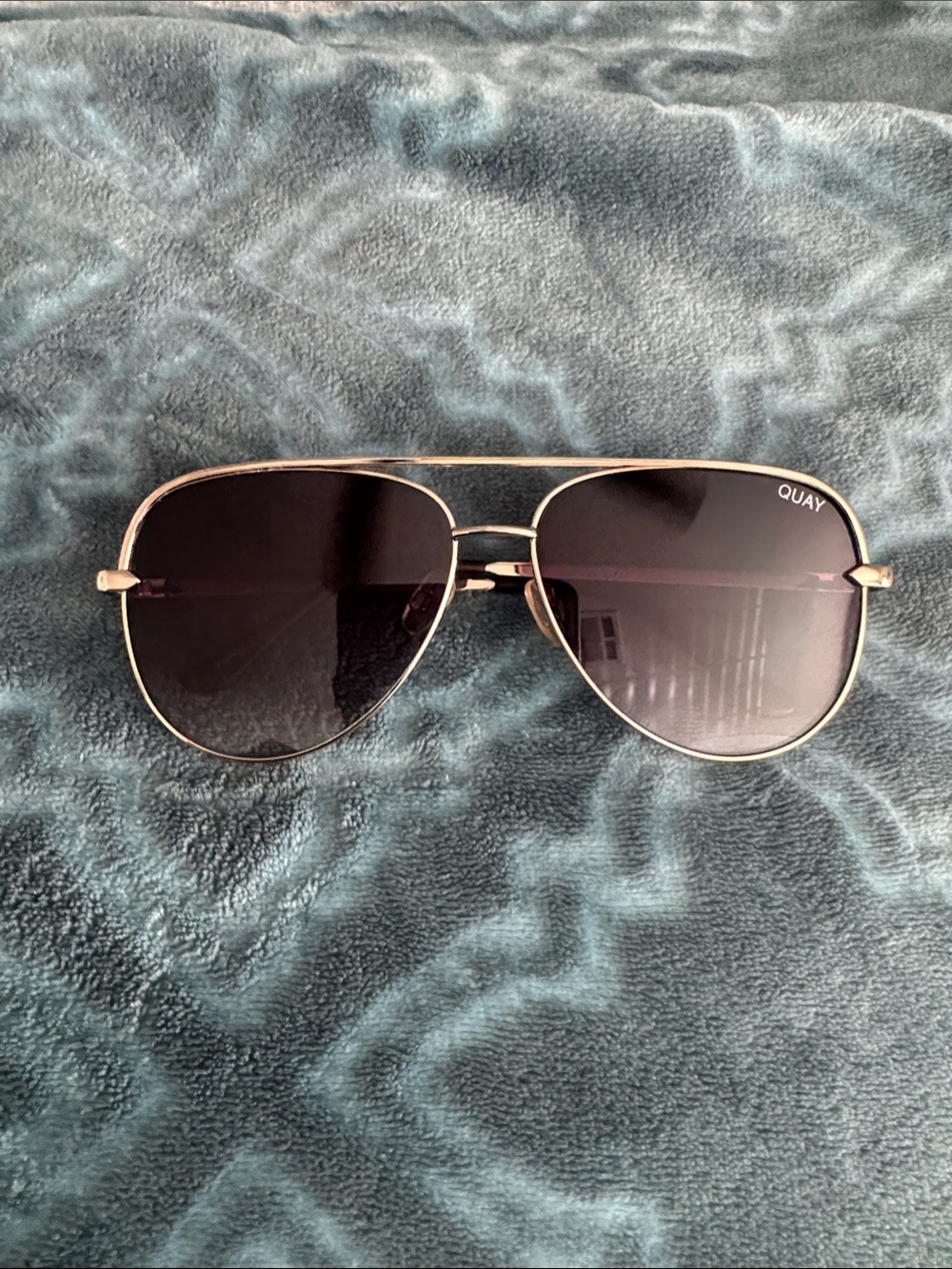 Quay Australia Aviator Sunglasses - Black Lenses with Gold Frame